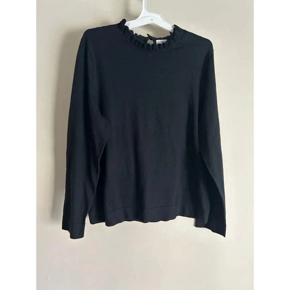 J.Crew Women’s Size XXL Black Knit Ruffleneck Sweater - Picture 1 of 7